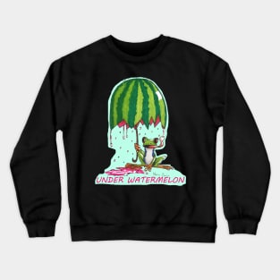 Tree Frog under Watermelon Crewneck Sweatshirt